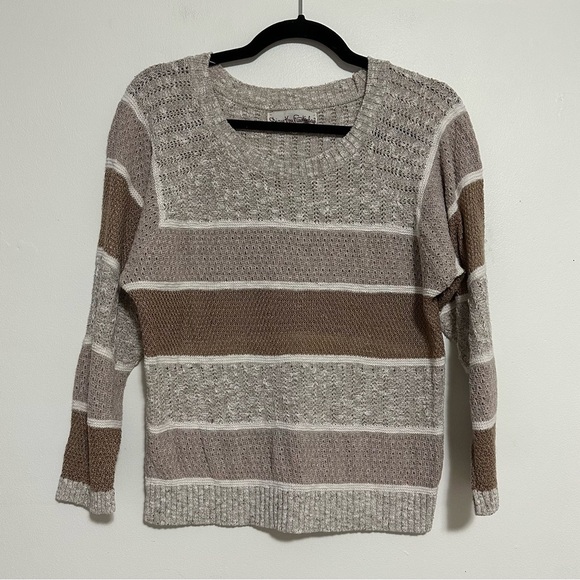 Vintage Diane Von Furstenberg Cotton/Linen Striped Sweater - Picture 1 of 5